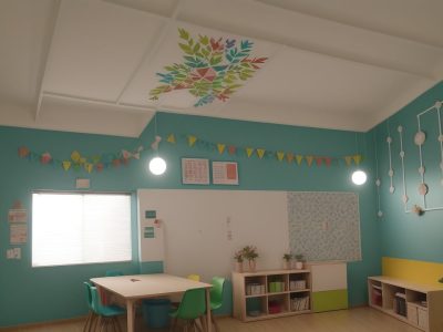 Sala de aula interativa com alunos engajados em atividades práticas de aprendizagem.