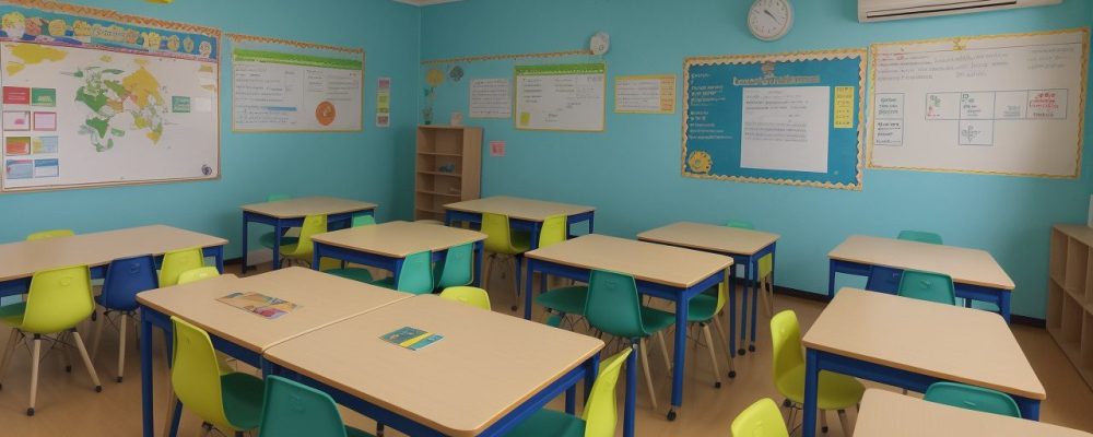 Sala de aula moderna com alunos aplicando estratégias práticas para dificuldades de aprendizagem