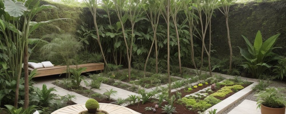 Imagem de uma horta em casa com diversas plantas para jardim, mostrando jardinagem sustentável e orgânica