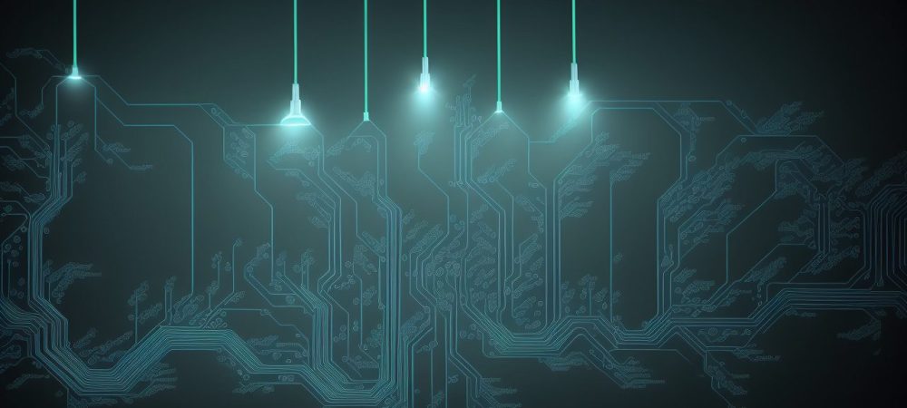 Ilustração de um servidor público trabalhando em um computador, com código JavaScript em destaque, simbolizando a transformação digital no serviço público.
