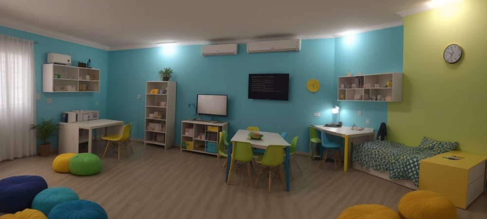 Jogos Educacionais e Aplicativos: Transformando a Aprendizagem Crianças utilizando jogos educacionais e aplicativos em um ambiente de sala de aula moderno e interativo, promovendo o aprendizado.