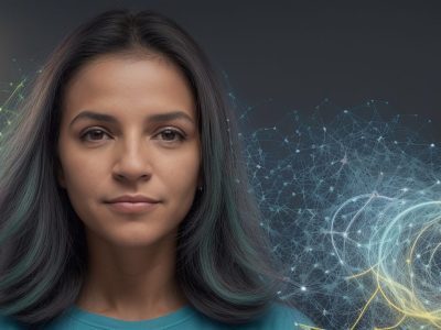 Ilustração mostrando a ponte entre jornalismo científico e divulgação científica, conectando cientistas e o público em geral, com livros e gráficos ao fundo.