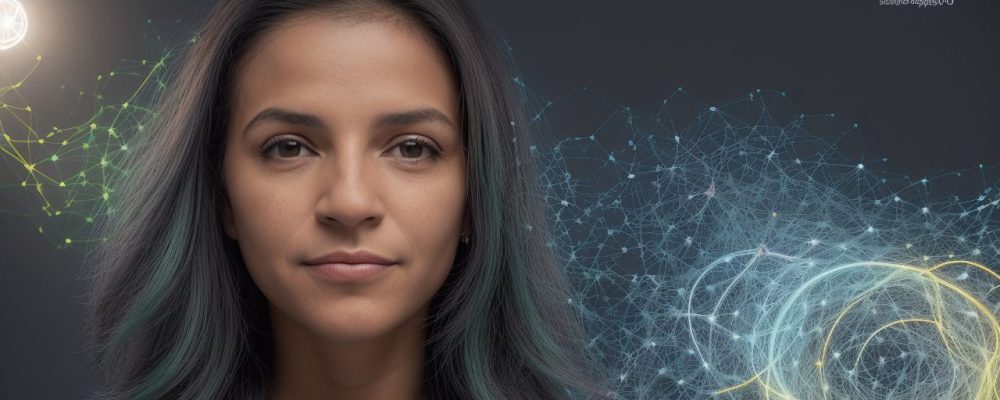 Ilustração mostrando a ponte entre jornalismo científico e divulgação científica, conectando cientistas e o público em geral, com livros e gráficos ao fundo.