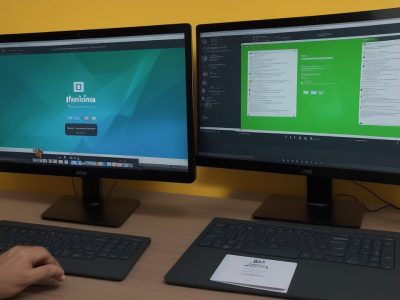 Ilustração de um jornalista trabalhando em um computador, com ícones de redes sociais e gráficos de análise de dados, simbolizando o jornalismo digital e a luta contra as fake news.