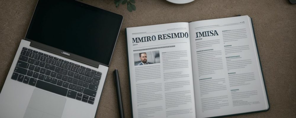 Imagem de um jornalista escrevendo em um jornal impresso, com foco em reportagens e técnicas de jornalismo.