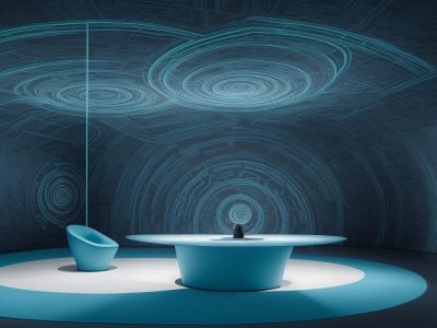 Representação visual de LGPD em sala de aula, com alunos interagindo com dados e recursos multimídia.