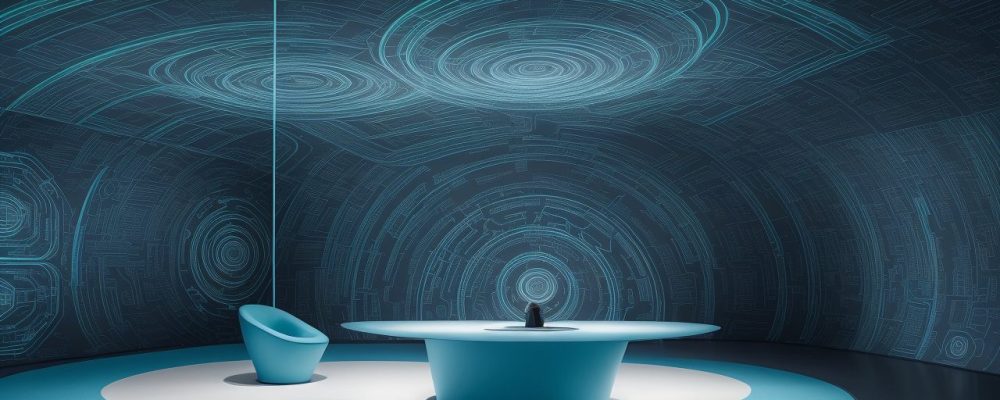 Representação visual de LGPD em sala de aula, com alunos interagindo com dados e recursos multimídia.