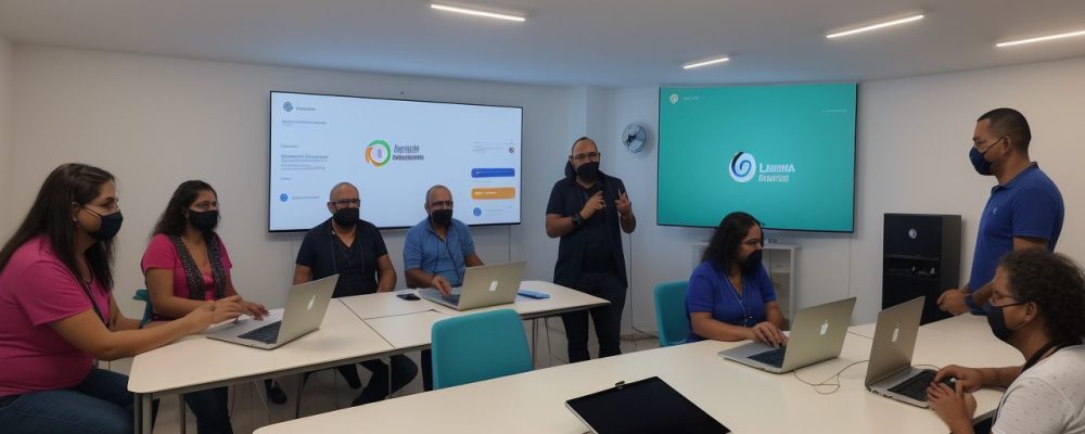 Servidores públicos aprendendo sobre LGPD em um curso online, com foco na proteção de dados e conformidade legal.