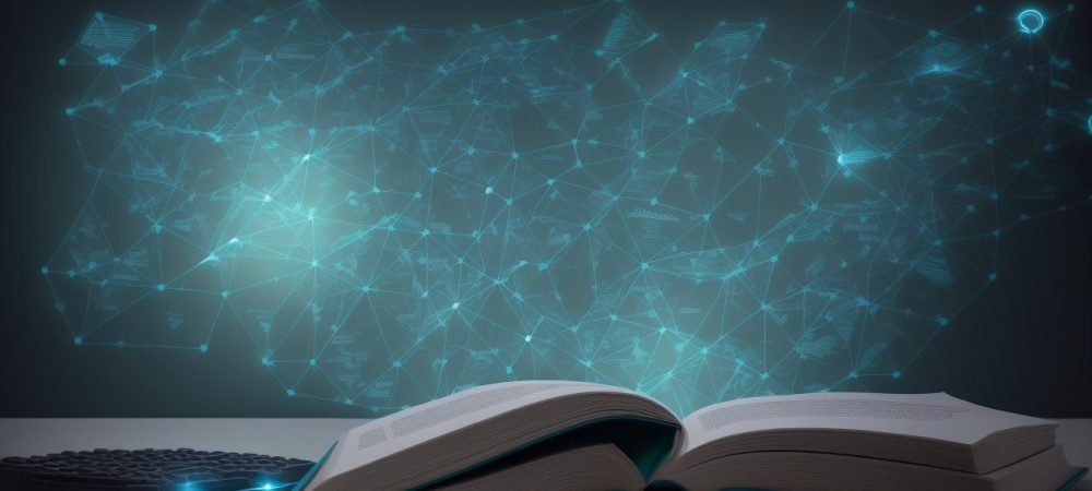 Imagem de um profissional estudando sobre LGPD em um curso online, com elementos visuais representando a implementação da lei em empresas.