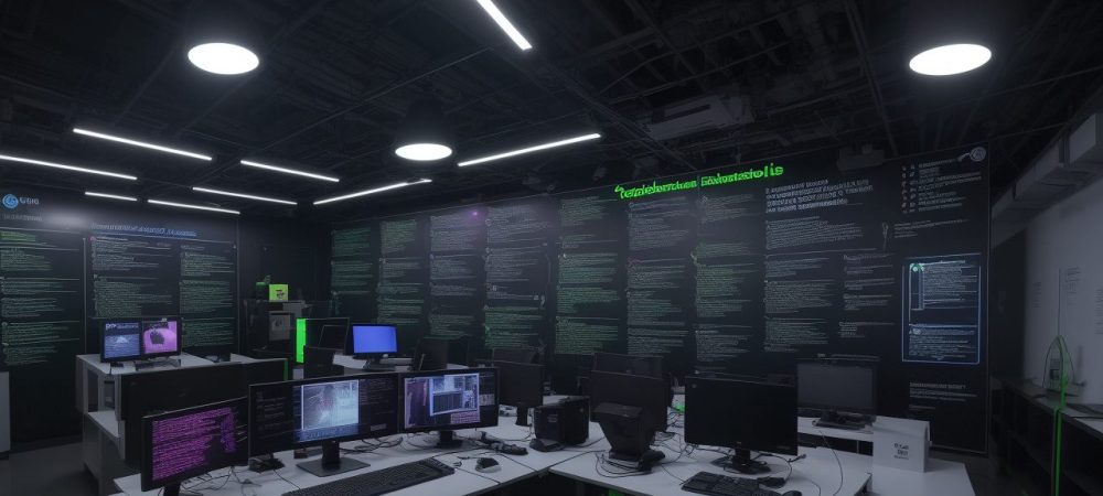 Laboratório de Informática: Alunos Explorando Tecnologia e Aprendendo Alunos em laboratório de informática utilizando computadores e softwares, aprendendo e desenvolvendo habilidades digitais.