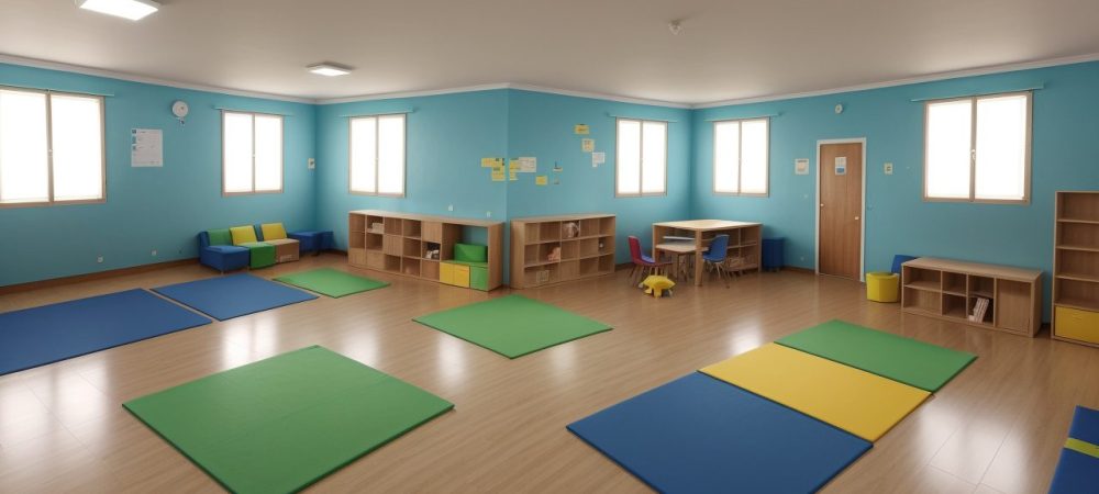Crianças engajadas em atividades de letramento na educação infantil, com livros e materiais coloridos, em um ambiente acolhedor e estimulante