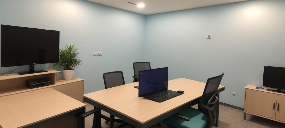 Servidora pública liderando equipe em ambiente de trabalho transparente, com foco em proteção de dados e compliance LGPD.