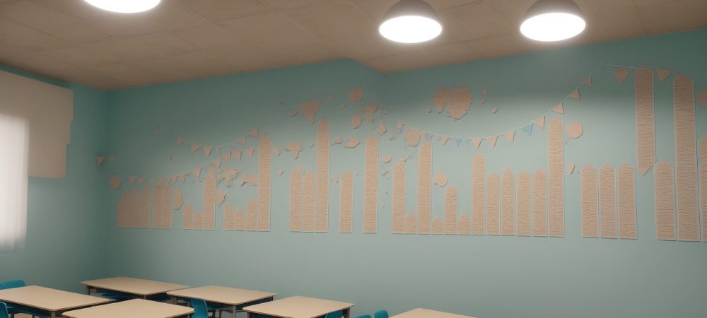 Professor utilizando a linguística aplicada para ensinar a língua portuguesa em sala de aula, com foco na interação e no aprendizado.