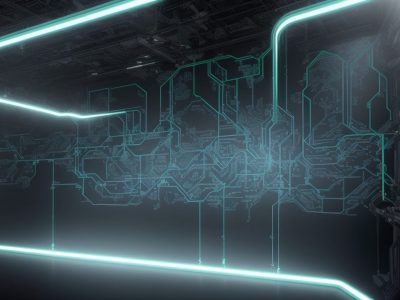 Imagem mostrando a logística empresarial em ação, com elementos visuais de gestão de estoque, transporte e distribuição, representando eficiência e inovação.