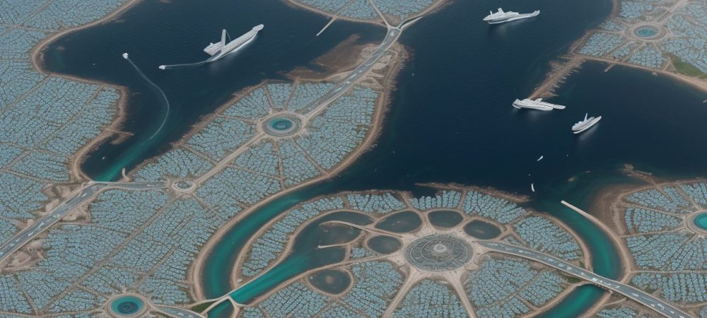 Empresários analisando mapas e gráficos, representando a logística internacional e comércio exterior, com o mundo ao fundo.