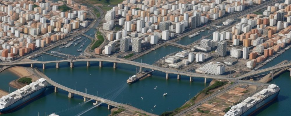 Profissionais analisando mapas e planejando rotas de transporte em um escritório moderno, representando a logística internacional e o comércio exterior.