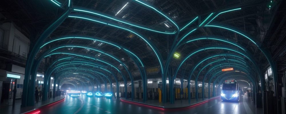 Representação visual da logística de transportes com foco em otimização de rotas e gestão de frota moderna