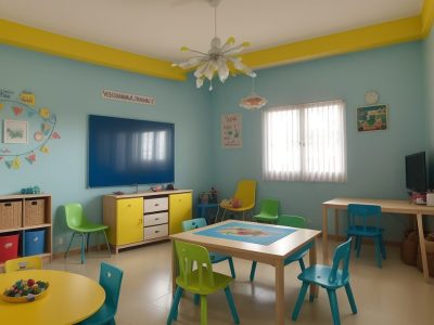 Crianças aprendendo com atividades lúdicas e jogos em sala de aula, promovendo a ludicidade na educação