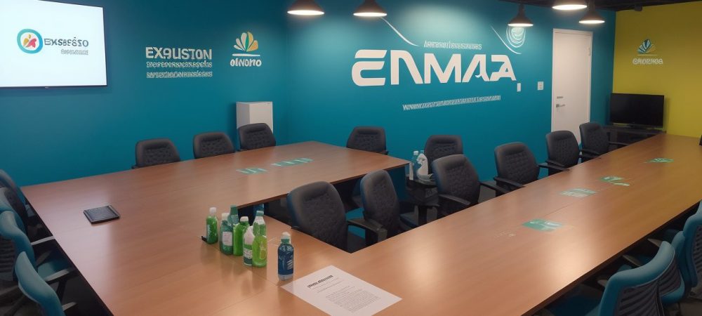 Representação visual de estratégias de marketing esportivo com pessoas interagindo e gráficos.