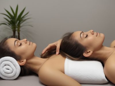 Imagem de massoterapeuta aplicando massagem relaxante em servidor público, mostrando os benefícios da massoterapia para o bem-estar no trabalho