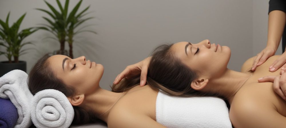 Imagem de massoterapeuta aplicando massagem relaxante em servidor público, mostrando os benefícios da massoterapia para o bem-estar no trabalho