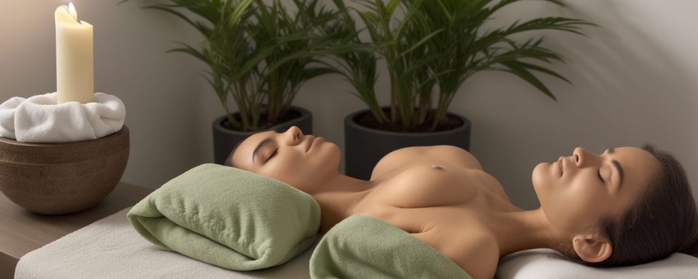 Imagem ilustrativa de massoterapia, mostrando uma sessão de massagem relaxante em um ambiente acolhedor, com foco nos benefícios para a saúde física e mental.