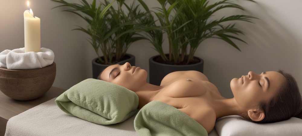 Imagem ilustrativa de massoterapia, mostrando uma sessão de massagem relaxante em um ambiente acolhedor, com foco nos benefícios para a saúde física e mental.