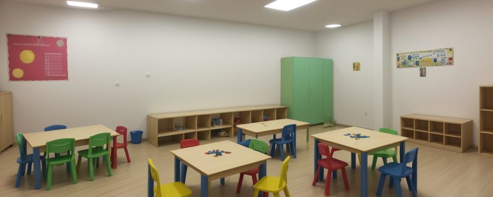 Crianças brincando com jogos e materiais educativos em uma aula de matemática para educação infantil, promovendo o aprendizado lúdico e engajador.