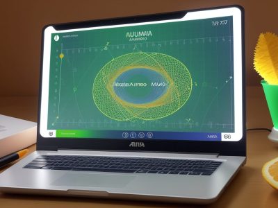 Estudantes engajados em um curso de matemática online, utilizando ferramentas digitais e colaborando em atividades interativas.