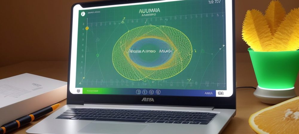 Estudantes engajados em um curso de matemática online, utilizando ferramentas digitais e colaborando em atividades interativas.