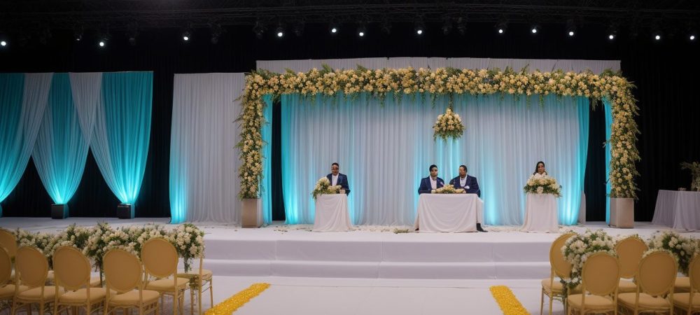 Mestre de cerimônia coordenando evento com foco no cerimonial e protocolo.