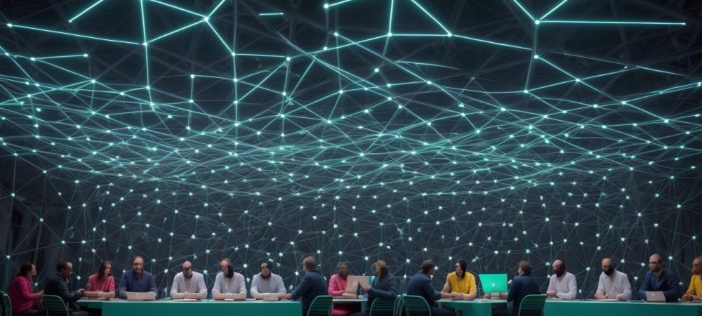 Servidores públicos elaborando um projeto de pesquisa com metodologia científica, em um ambiente de trabalho colaborativo e eficiente.