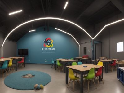 Alunos trabalhando em projetos STEM e STEAM, demonstrando aprendizado prático e colaborativo em sala de aula.