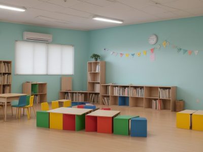 Professores e alunos em sala de aula, com foco em planejamento de aula de português e alfabetização e letramento.