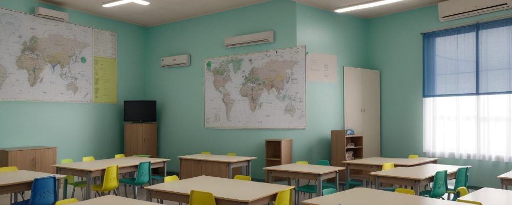 Imagem ilustrando sala de aula com metodologias ativas para o ensino de matemática, focando em resolução de problemas e jogos educativos.