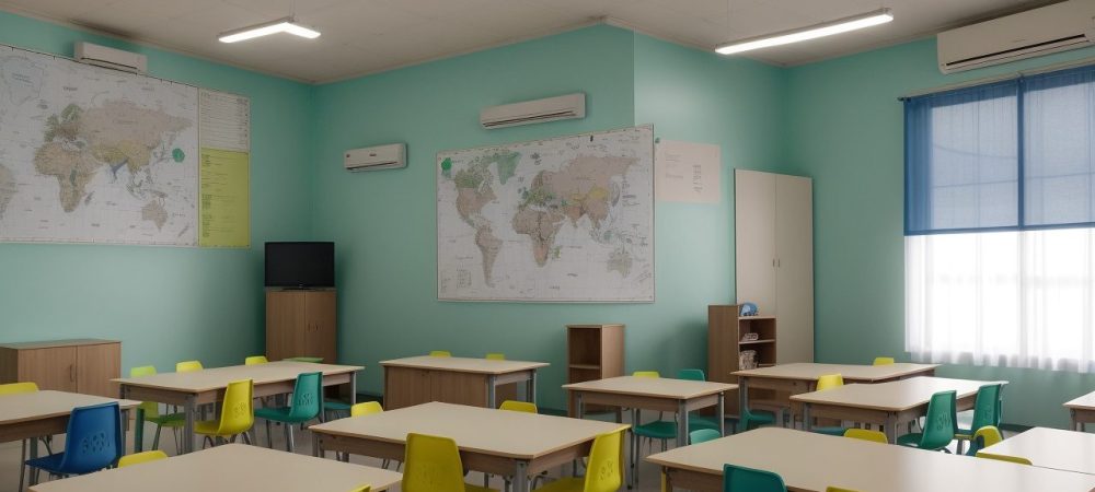 Imagem ilustrando sala de aula com metodologias ativas para o ensino de matemática, focando em resolução de problemas e jogos educativos.