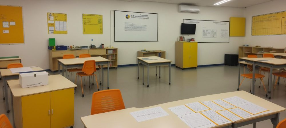 Professor planejando aula de educação física com foco em metodologia do ensino do esporte e didática.