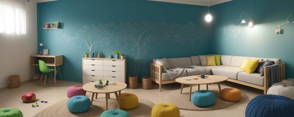 Alunos engajados em sala de aula, utilizando metodologias ativas como projetos e gamificação, com foco em aprendizado colaborativo e dinâmico.