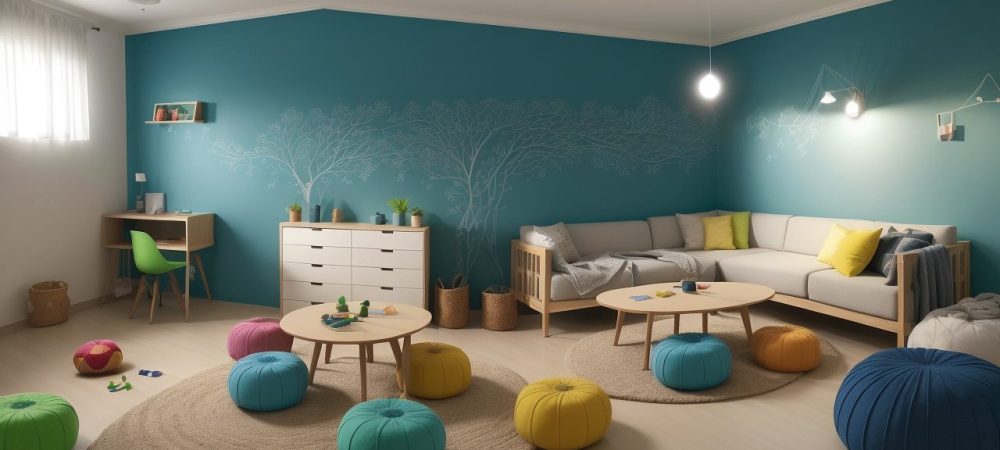 Alunos engajados em sala de aula, utilizando metodologias ativas como projetos e gamificação, com foco em aprendizado colaborativo e dinâmico.