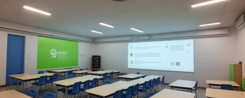 Alunos participando ativamente em uma sala de aula com metodologias ativas, focando na aprendizagem colaborativa e engajamento.