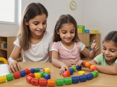 Crianças participando ativamente de atividades lúdicas e interativas, explorando novas metodologias de ensino na educação infantil.