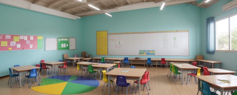 Professor aplicando metodologias ativas em sala de aula do ensino médio, com alunos engajados em projetos e discussões colaborativas.