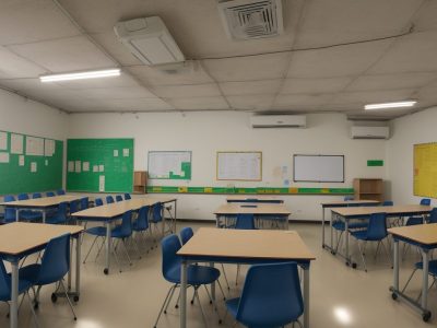Professor aplicando metodologias ativas em sala de aula do ensino médio, com alunos engajados em projetos colaborativos e uso de tecnologias educacionais.