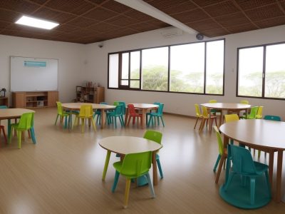 Sala de aula dinâmica com alunos participando de atividades práticas para EJA.