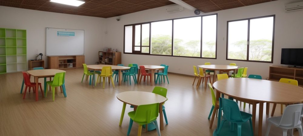 Sala de aula dinâmica com alunos participando de atividades práticas para EJA.