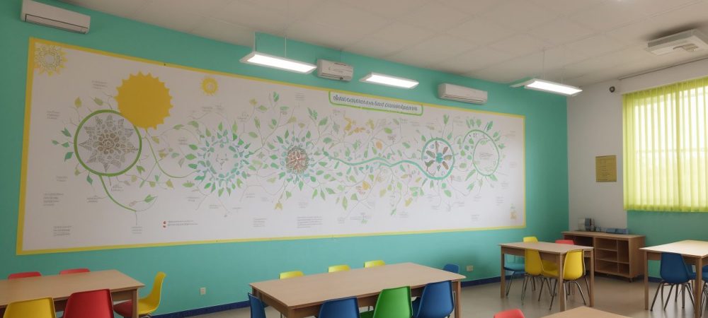 Professores e alunos interagindo em sala de aula, utilizando metodologias de ensino inclusivas para educação especial