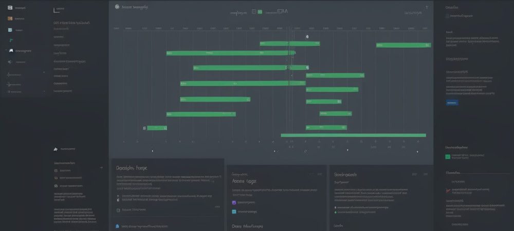 Visão geral de um projeto no Microsoft Project online, representando planejamento e organização para o setor público.