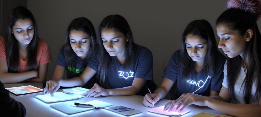 Representação visual de um curso de neurociências aplicado, com foco em educação e comportamento humano.