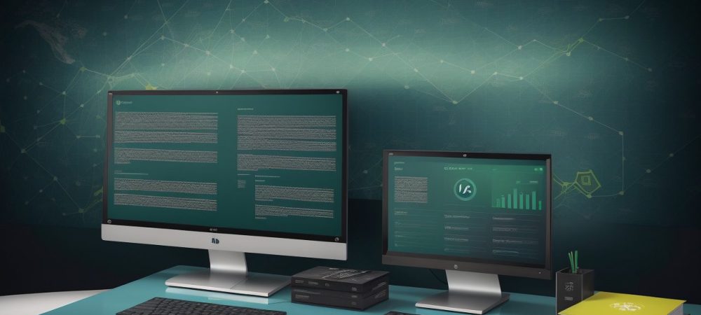 Ilustração de Nota Fiscal Eletrônica em um ambiente de trabalho moderno, com foco em agilidade e transparência fiscal.