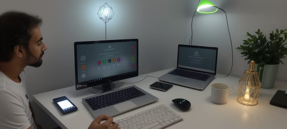 Servidores públicos participando de um curso online sobre a nova lei de licitações, com foco em licitações e contratos.